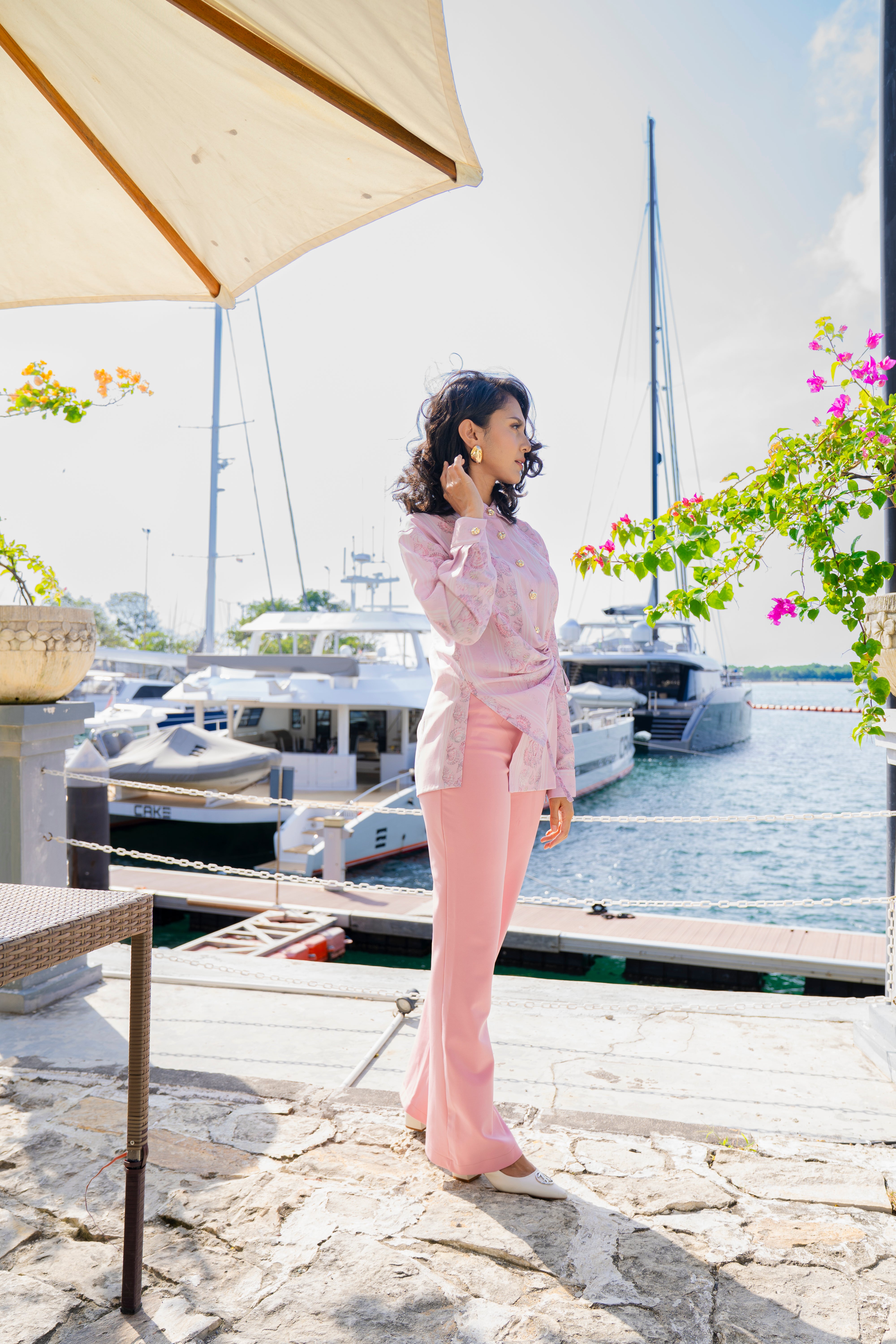 By the Sea Shore - Waisted Shirt (Sea Blush)