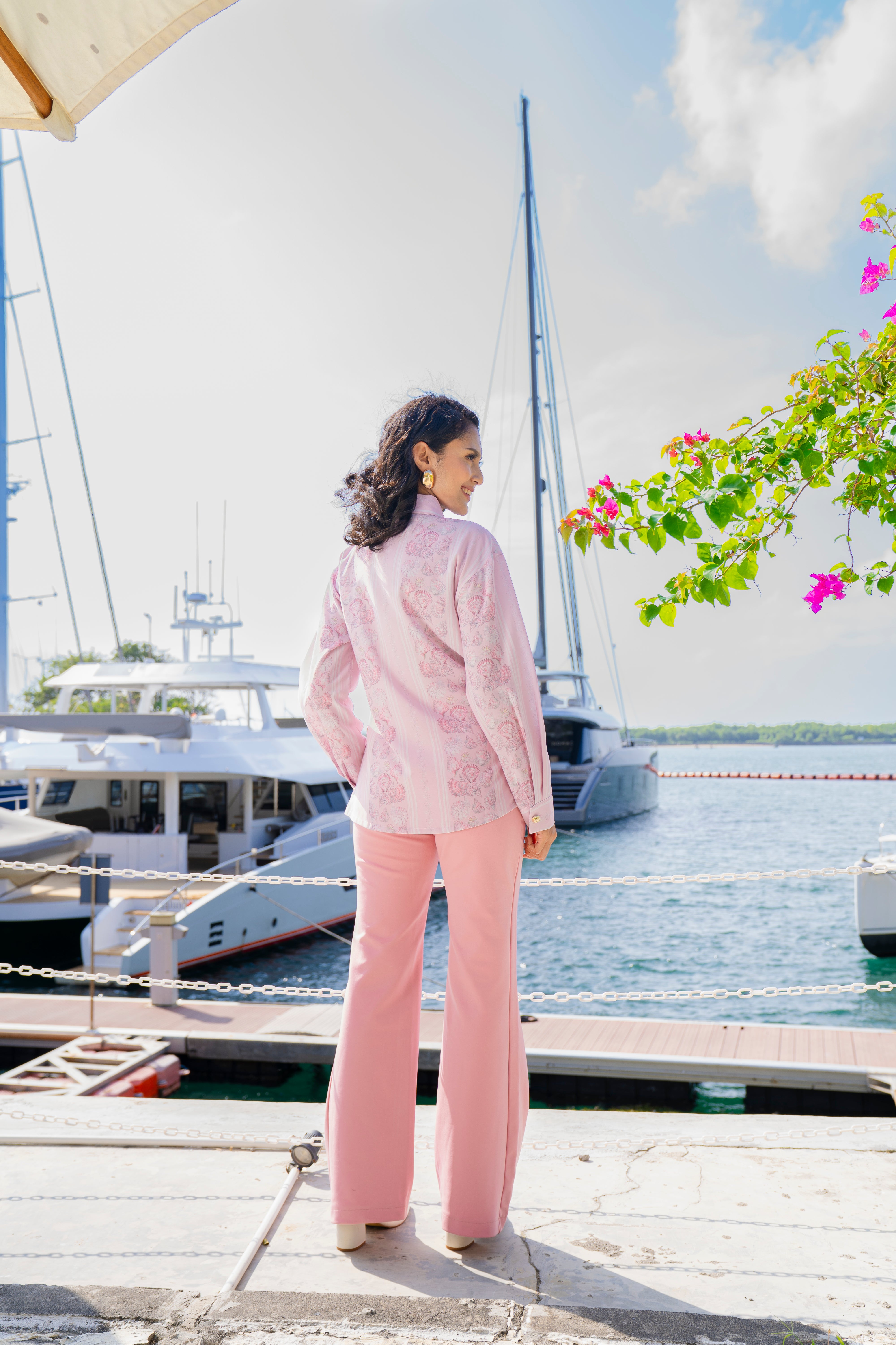 By the Sea Shore - Waisted Shirt (Sea Blush)