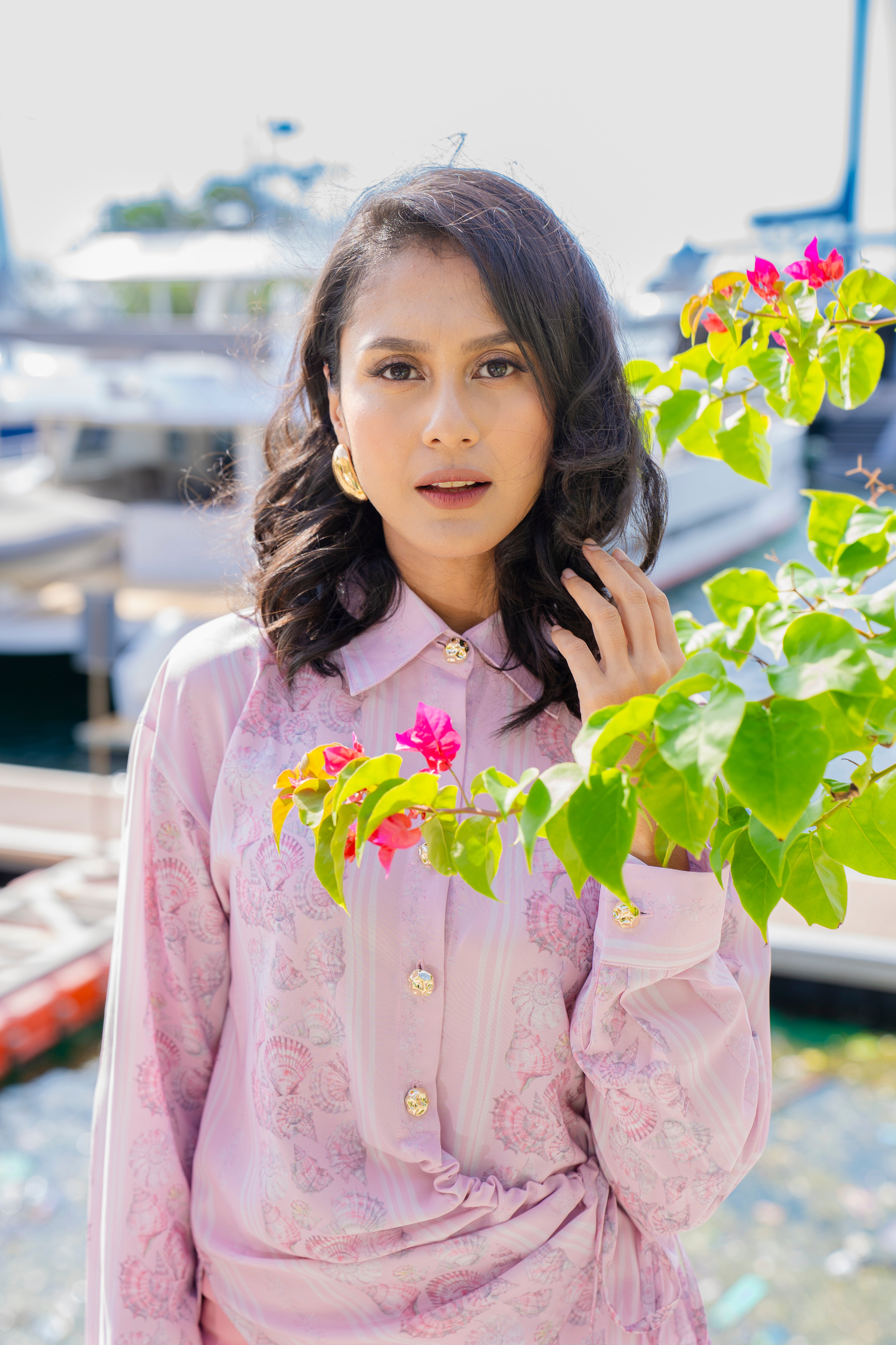 By the Sea Shore - Waisted Shirt (Sea Blush)