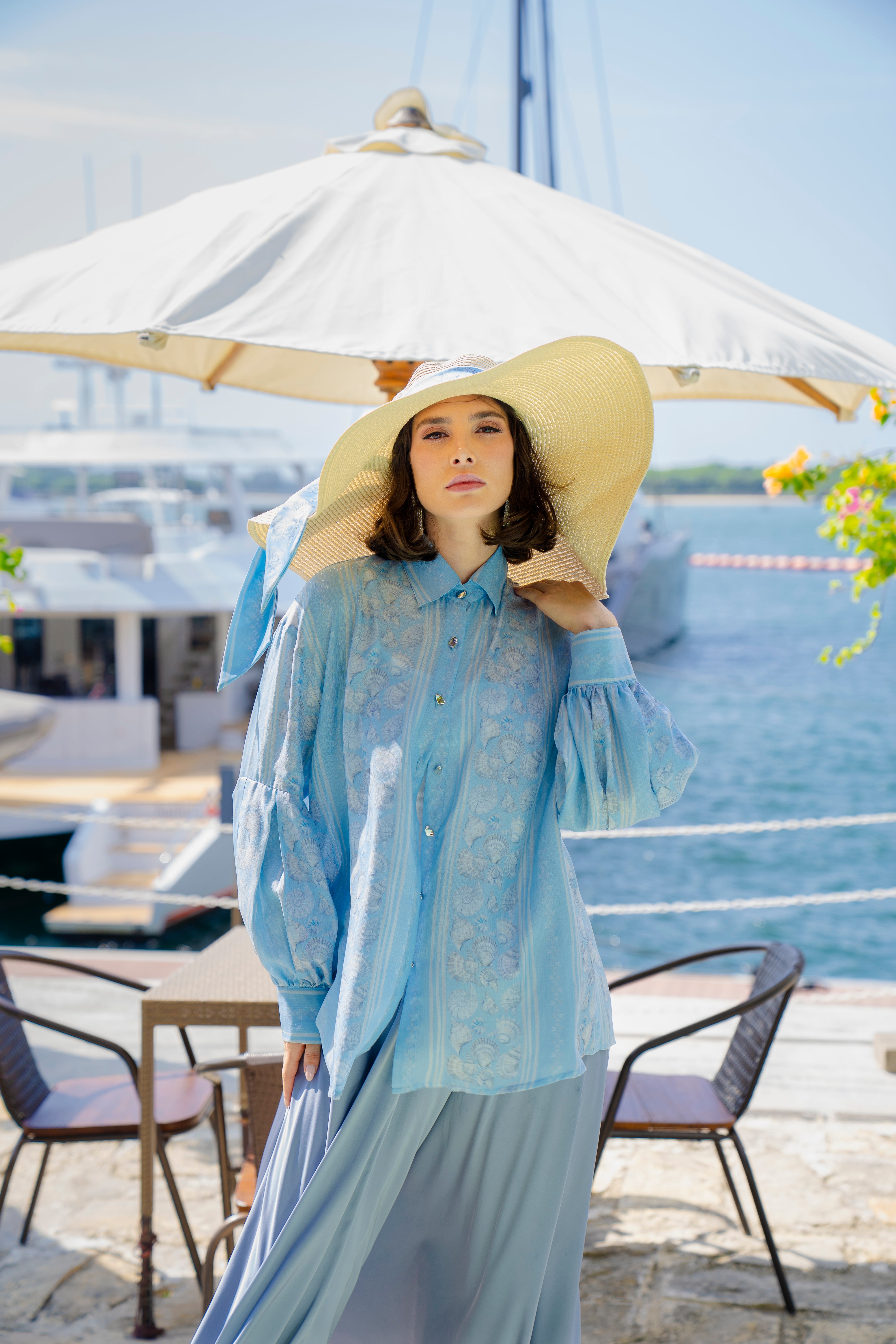 By the Sea Shore - Blouse Outer (Ocean Blue)