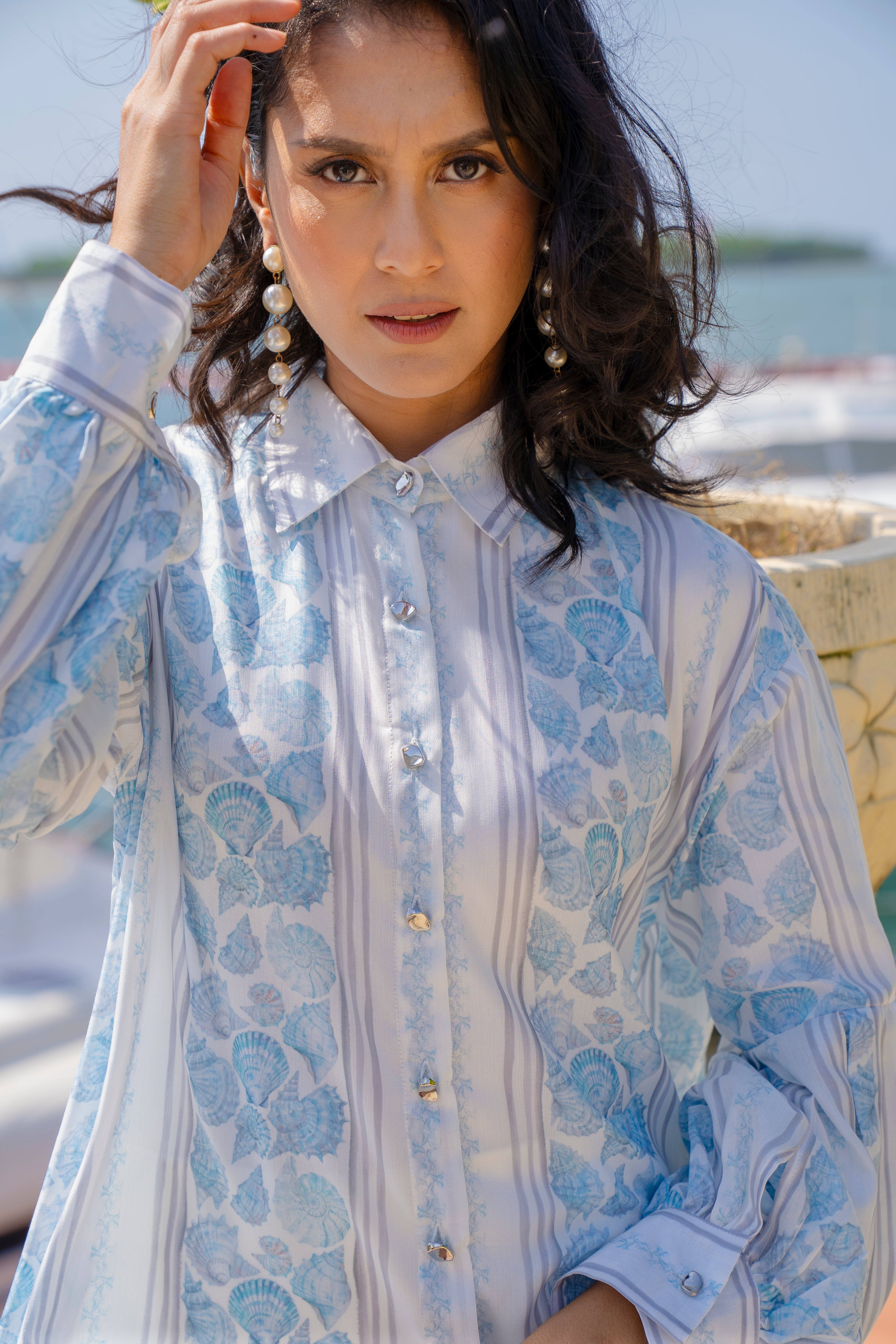 By the Sea Shore - Blouse Outer (White Pearl)