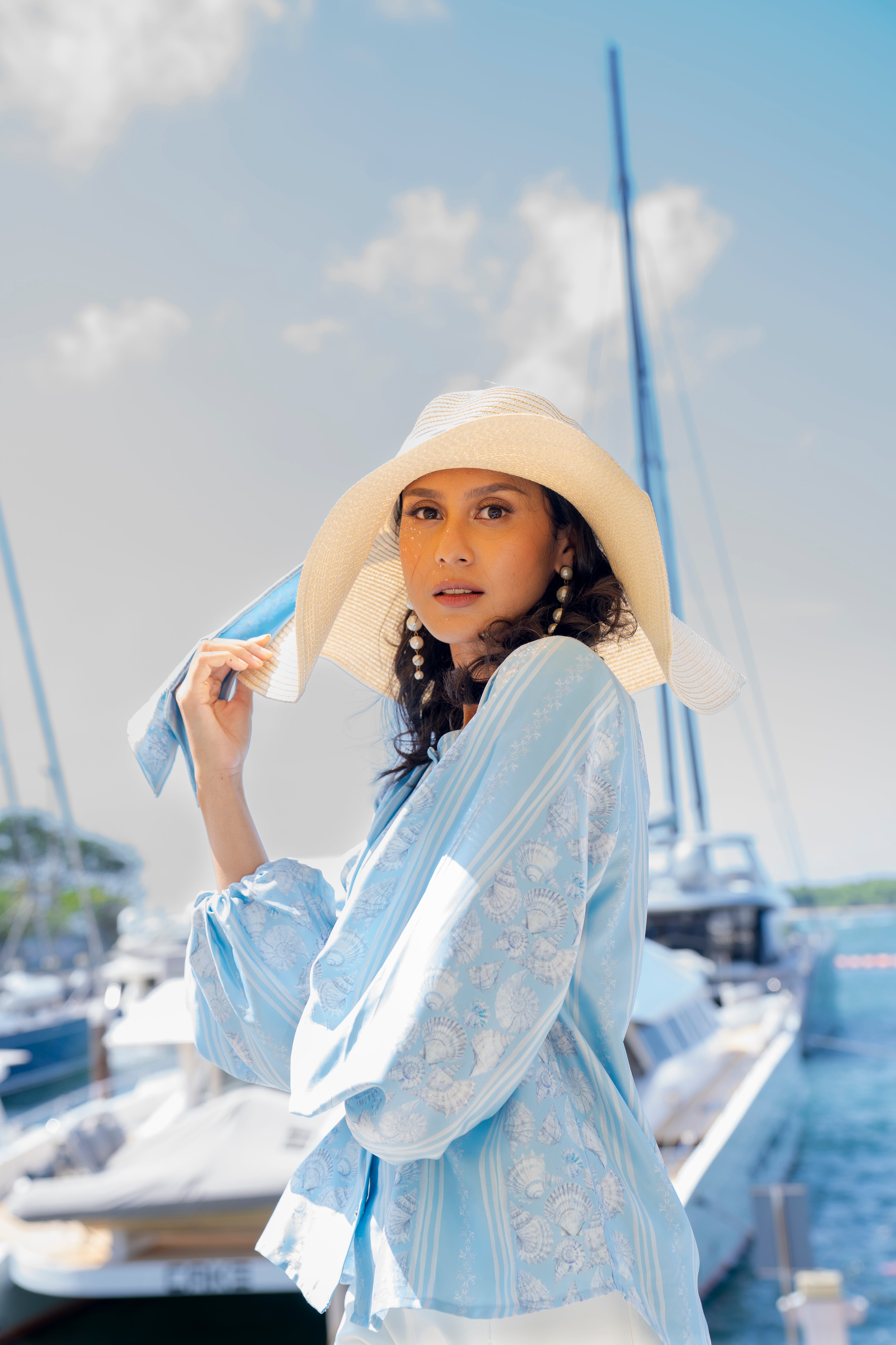 By the Sea Shore - Puff Blouse (Ocean Blue)