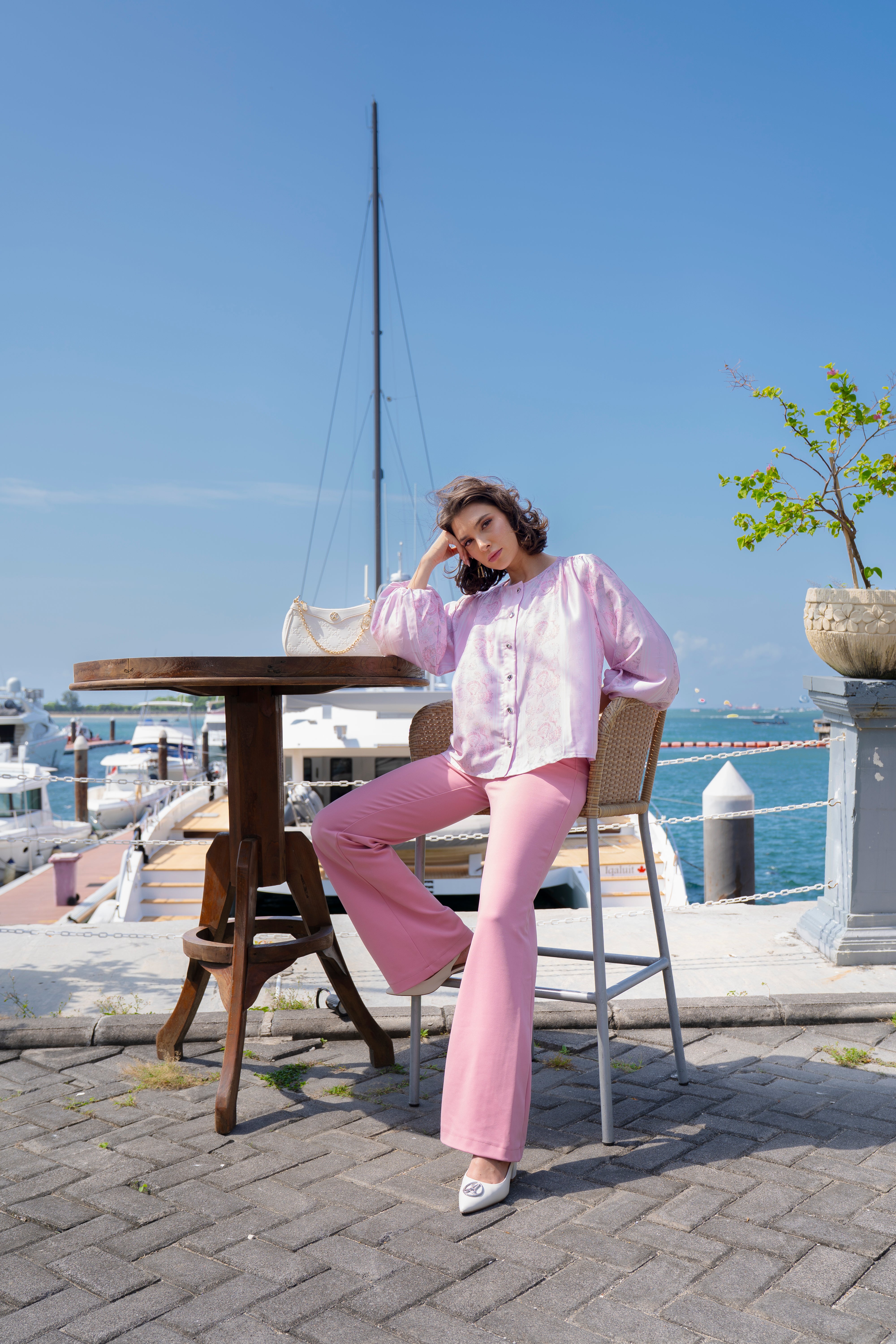 By the Sea Shore - Puff Blouse (Sea Blush)