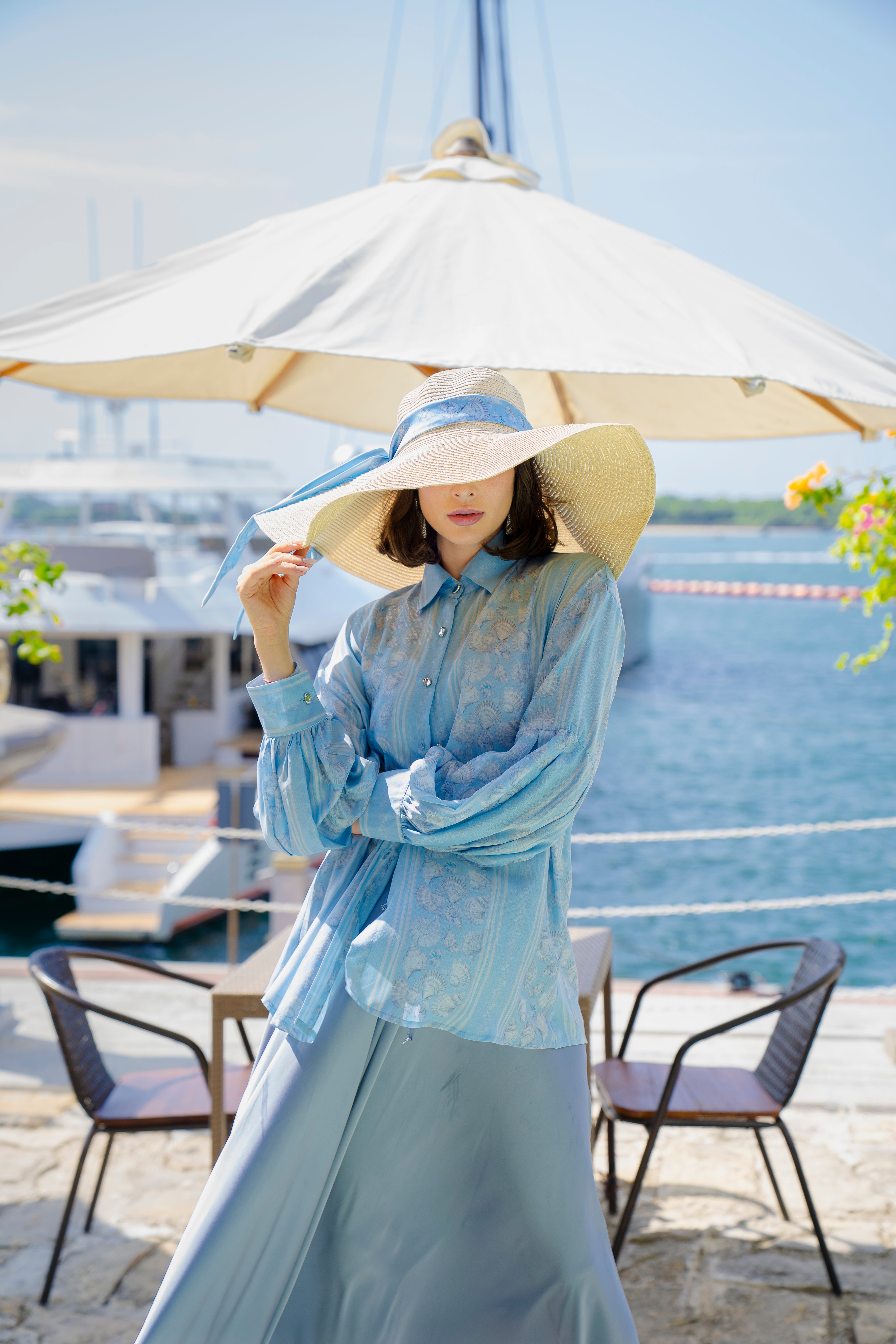 By the Sea Shore - Blouse Outer (Ocean Blue)