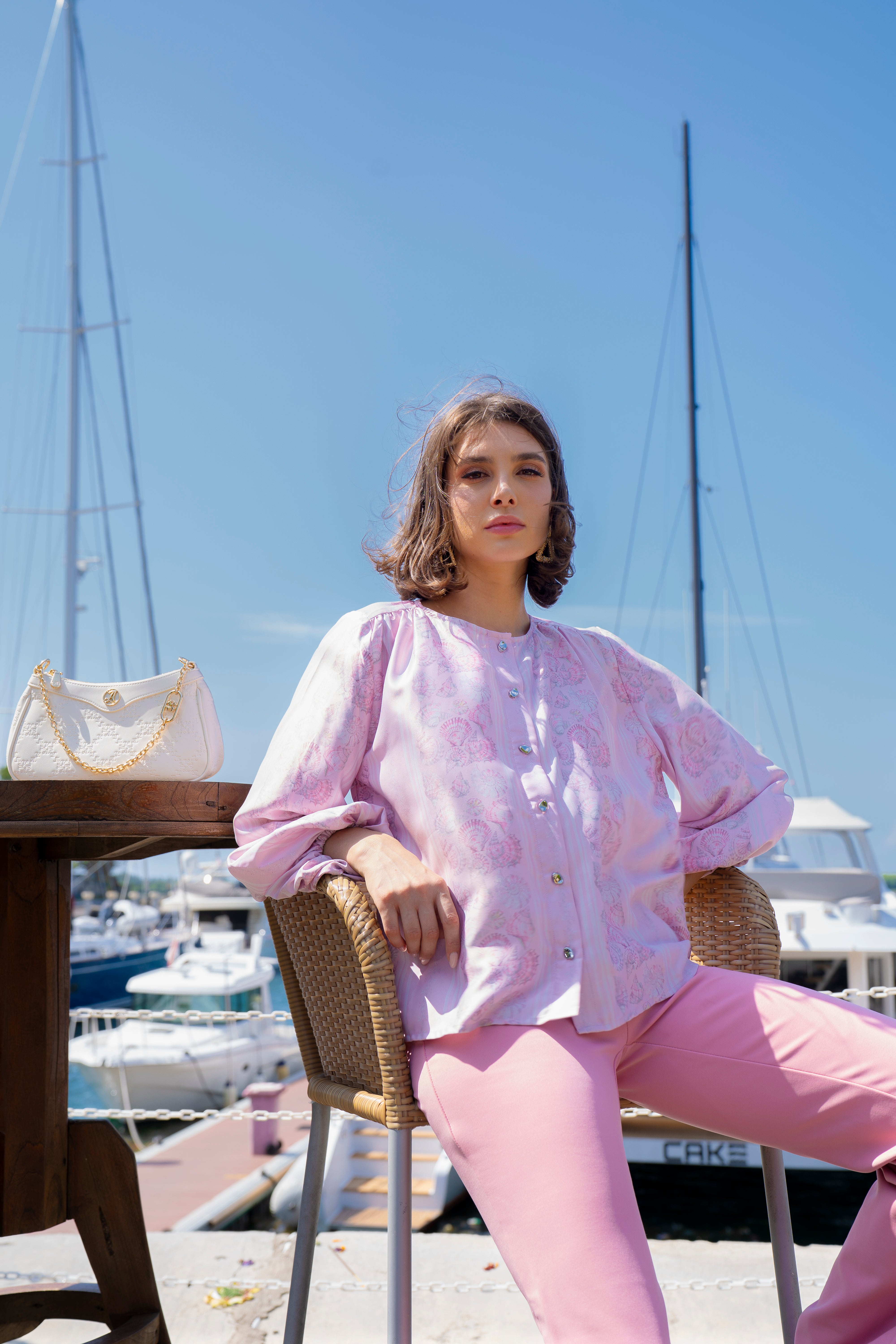 By the Sea Shore - Puff Blouse (Sea Blush)