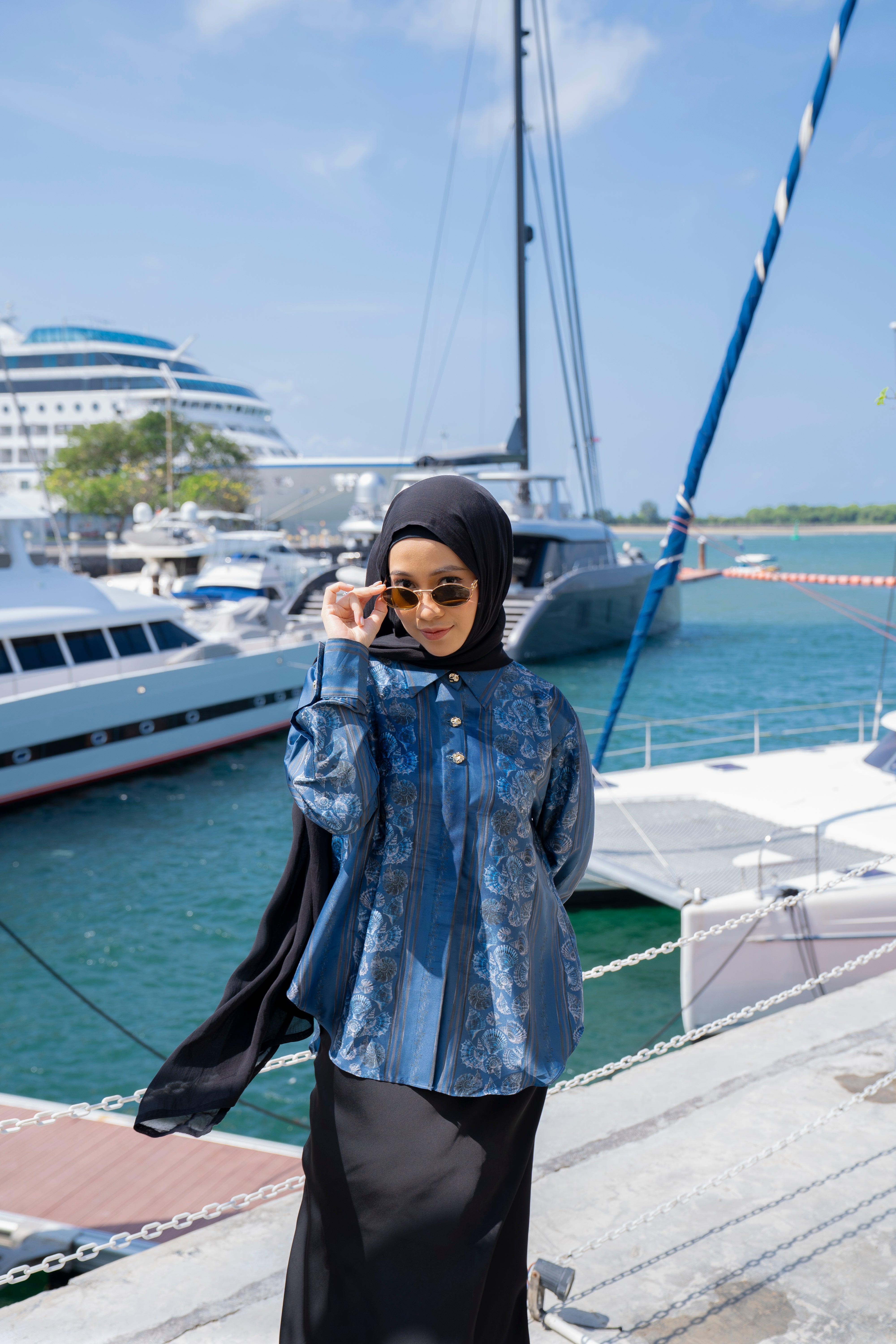 By the Sea Shore - Shiny Shirt (Deep Ocean)