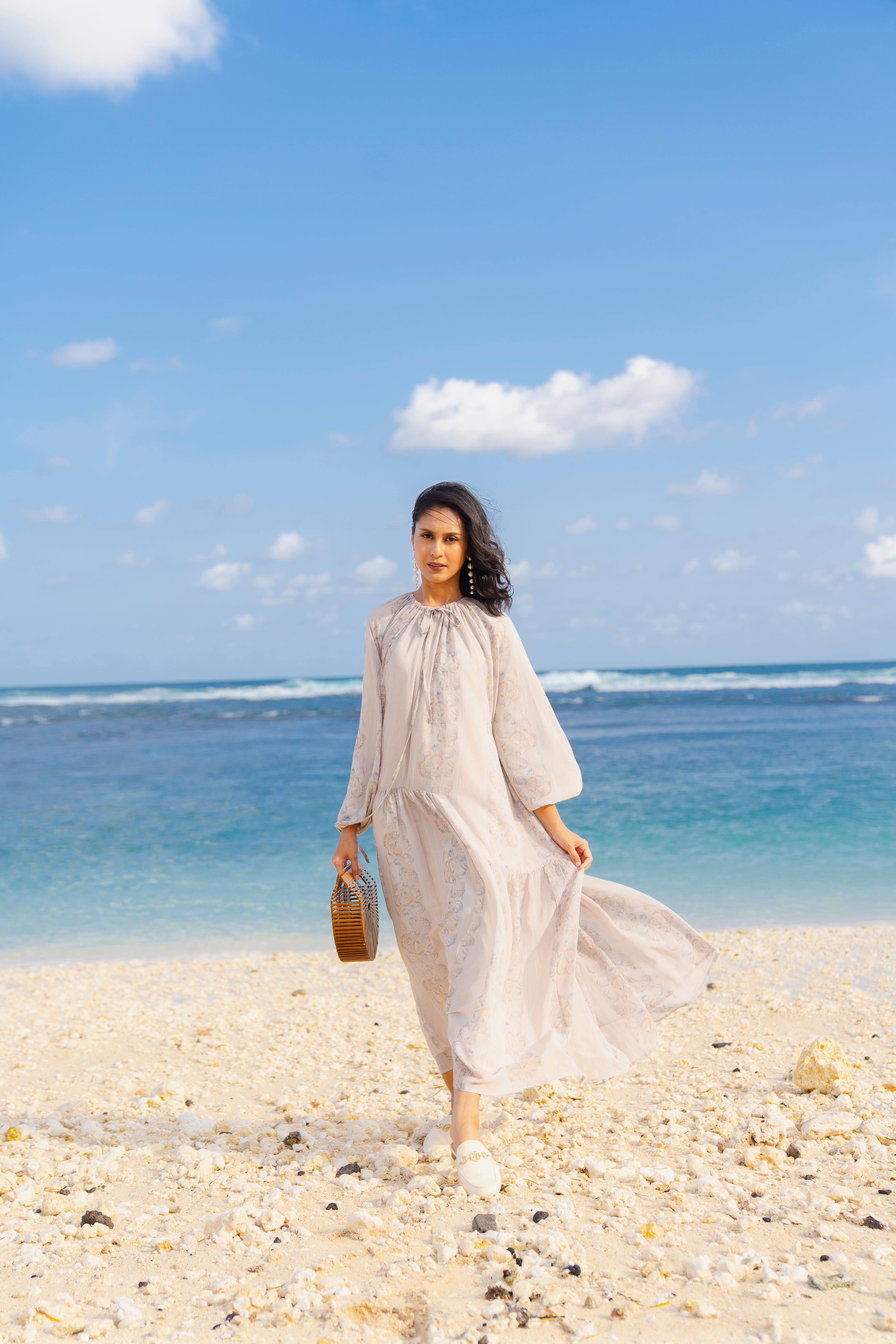 By the Sea Shore - Ruffle Dress (Coastal Sand)