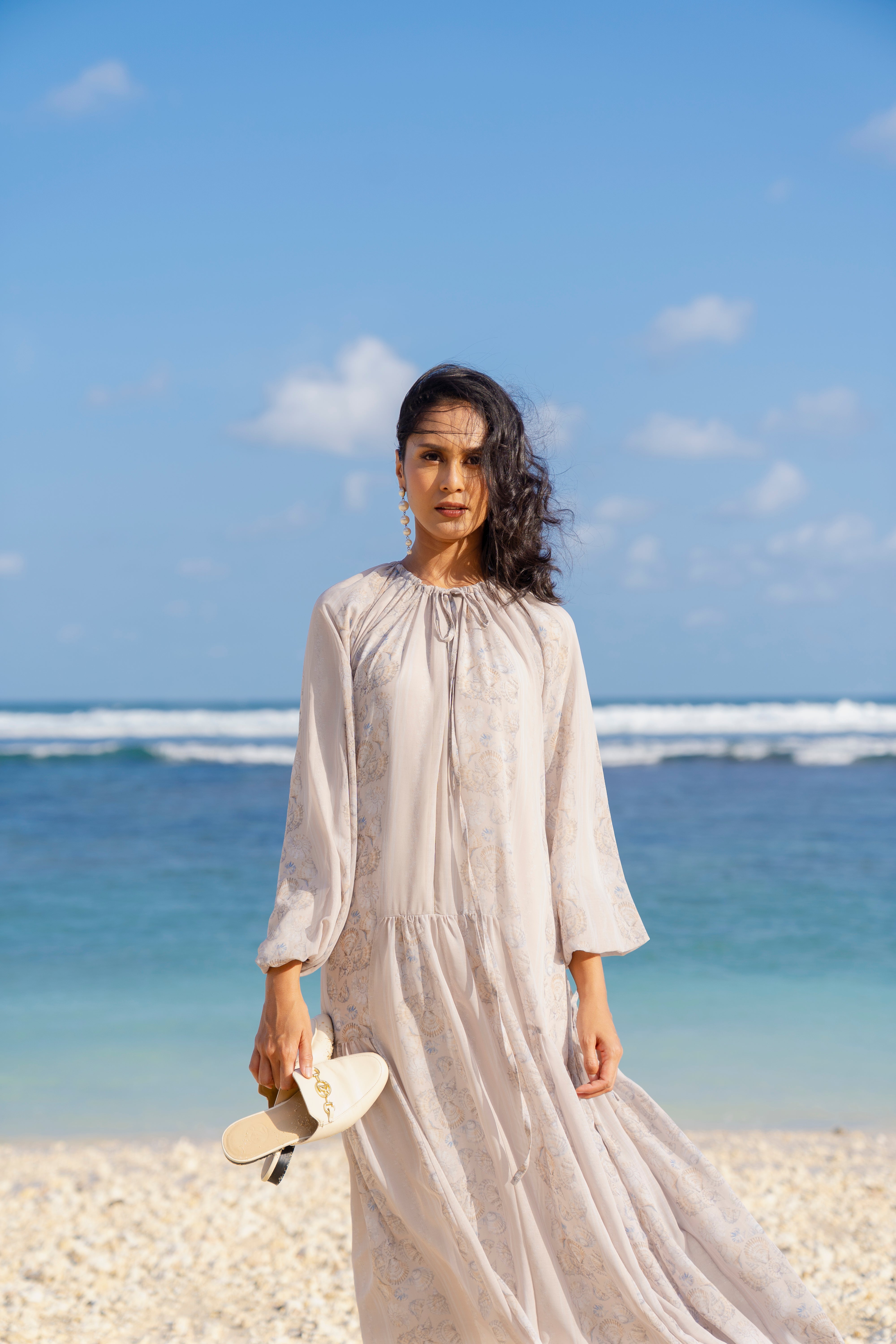 By the Sea Shore - Ruffle Dress (Coastal Sand)